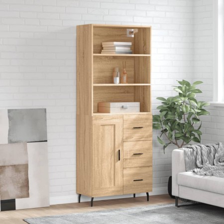 Aparador alto madera contrachapada color roble 69,5x34x180 cm de vidaXL, Aparadores - Ref: Foro24-3190040, Precio: 146,17 €, ...