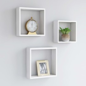 Cube wall shelves 3 units white MDF by vidaXL, Shelves and shelves - Ref: Foro24-323949, Price: 32,08 €, Discount: %