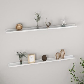 Wall shelves 2 units glossy white 115x9x3 cm by vidaXL, Shelves and shelves - Ref: Foro24-326652, Price: 27,20 €, Discount: %