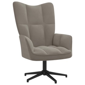 Hellgrauer Relaxsessel aus Samt von vidaXL, Sessel - Ref: Foro24-328095, Preis: 120,99 €, Rabatt: %