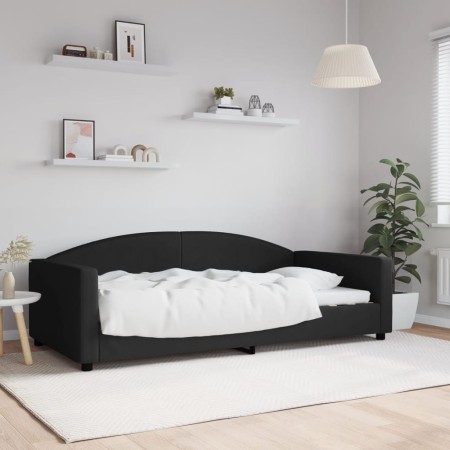 Sofá cama tela negro 100x200 cm de vidaXL, Camas y somieres - Ref: Foro24-354118, Precio: 224,16 €, Descuento: %