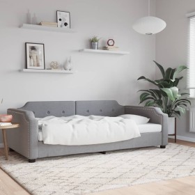 Light gray fabric sofa bed 90x200 cm by vidaXL, Beds and slatted bases - Ref: Foro24-354205, Price: 228,01 €, Discount: %