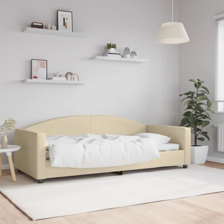 Sofá cama tela color crema 90x200 cm de vidaXL, Camas y somieres - Ref: Foro24-354115, Precio: 215,80 €, Descuento: %