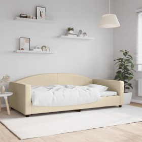 Cream fabric sofa bed 100x200 cm by vidaXL, Beds and slatted bases - Ref: Foro24-354120, Price: 224,99 €, Discount: %