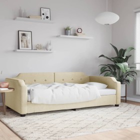 Cream fabric sofa bed 80x200 cm by vidaXL, Beds and slatted bases - Ref: Foro24-354204, Price: 222,99 €, Discount: %