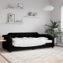 Black fabric sofa bed 90x200 cm by vidaXL, Beds and slatted bases - Ref: Foro24-354207, Price: 226,02 €, Discount: %