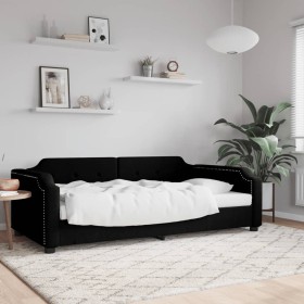 Sofá cama tela negro 90x200 cm de vidaXL, Camas y somieres - Ref: Foro24-354207, Precio: 226,99 €, Descuento: %