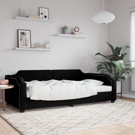 Black fabric sofa bed 80x200 cm by vidaXL, Beds and slatted bases - Ref: Foro24-354202, Price: 207,99 €, Discount: %