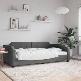 Sofá cama tela gris oscuro 90x190 cm de vidaXL, Camas y somieres - Ref: Foro24-354216, Precio: 220,99 €, Descuento: %