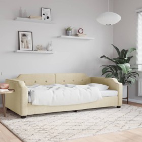 Sofá cama tela color crema 90x200 cm de vidaXL, Camas y somieres - Ref: Foro24-354209, Precio: 225,89 €, Descuento: %