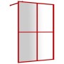 Transparent glass shower door screen ESG red 140x195 cm by vidaXL, Shower walls and screens - Ref: Foro24-154950, Price: 141,...