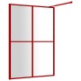 Transparent glass shower door screen ESG red 140x195 cm by vidaXL, Shower walls and screens - Ref: Foro24-154950, Price: 141,...