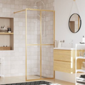 Transparent glass shower door screen ESG gold 100x195 cm by vidaXL, Shower walls and screens - Ref: Foro24-154947, Price: 169...