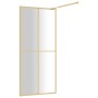 Transparent glass shower door screen ESG gold 100x195 cm by vidaXL, Shower walls and screens - Ref: Foro24-154947, Price: 169...