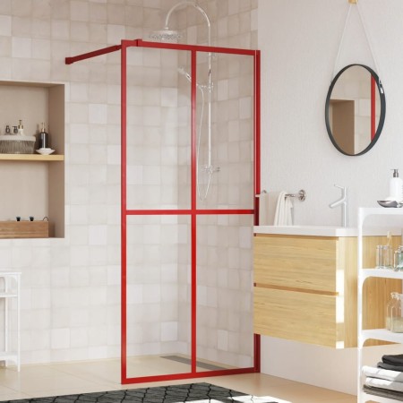 Mampara puerta de ducha vidrio transparente ESG rojo 80x195 cm de vidaXL, Paredes y mamparas de ducha - Ref: Foro24-154942, P...