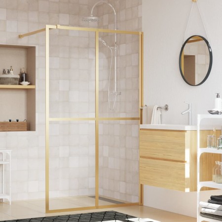 Transparent glass shower door screen ESG gold 118x195 cm by vidaXL, Shower walls and screens - Ref: Foro24-154949, Price: 175...