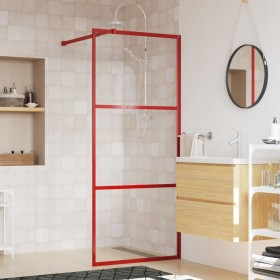 Mampara puerta de ducha vidrio transparente ESG rojo 80x195 cm de vidaXL, Paredes y mamparas de ducha - Ref: Foro24-154934, P...