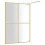 Transparent glass shower door screen ESG gold 140x195 cm by vidaXL, Shower walls and screens - Ref: Foro24-154951, Price: 198...