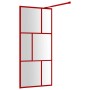 Transparent glass shower door screen ESG red 80x195 cm by vidaXL, Shower walls and screens - Ref: Foro24-154952, Price: 98,52...