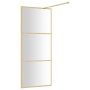 Transparent glass shower door screen ESG gold 80x195cm by vidaXL, Shower walls and screens - Ref: Foro24-154935, Price: 176,4...