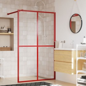 Mampara puerta de ducha vidrio transparente ESG rojo 118x195 cm de vidaXL, Paredes y mamparas de ducha - Ref: Foro24-154948, ...