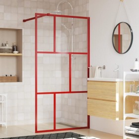 Duschtürtrennwand aus transparentem Glas ESG rot 115x195 cm von vidaXL, Duschwände und Duschwände - Ref: Foro24-154958, Preis...