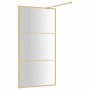 Transparent glass shower door screen ESG gold 115x195 cm by vidaXL, Shower walls and screens - Ref: Foro24-154941, Price: 211...