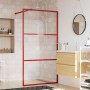 Transparent glass shower door screen ESG red 115x195 cm by vidaXL, Shower walls and screens - Ref: Foro24-154940, Price: 120,...