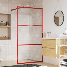 Duschtürtrennwand aus transparentem Glas ESG rot 115x195 cm von vidaXL, Duschwände und Duschwände - Ref: Foro24-154940, Preis...