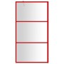 Transparent glass shower door screen ESG red 115x195 cm by vidaXL, Shower walls and screens - Ref: Foro24-154940, Price: 120,...