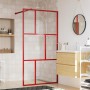 Transparent glass shower door screen ESG red 100x195 cm by vidaXL, Shower walls and screens - Ref: Foro24-154956, Price: 119,...