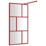 Transparent glass shower door screen ESG red 100x195 cm by vidaXL, Shower walls and screens - Ref: Foro24-154956, Price: 119,...