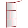 Duschtürtrennwand aus transparentem Glas ESG rot 90x195 cm von vidaXL, Duschwände und Duschwände - Ref: Foro24-154954, Preis:...