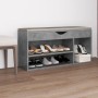 Schuhbank Kissen Sperrholz grau Beton 104x30x49 cm von vidaXL, Schuhregale und Schuhorganisatoren - Ref: Foro24-326754, Preis...