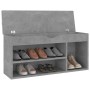 Shoe bench with gray plywood cushion concrete 104x30x49 cm by vidaXL, Shoe racks and shoe organizers - Ref: Foro24-326754, Pr...