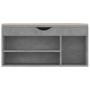 Schuhbank Kissen Sperrholz grau Beton 104x30x49 cm von vidaXL, Schuhregale und Schuhorganisatoren - Ref: Foro24-326754, Preis...