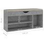 Schuhbank Kissen Sperrholz grau Beton 104x30x49 cm von vidaXL, Schuhregale und Schuhorganisatoren - Ref: Foro24-326754, Preis...