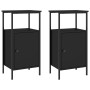 Bedside tables 2 units engineered wood black 41x31x80 cm by vidaXL, Nightstands - Ref: Foro24-825924, Price: 90,11 €, Discoun...