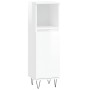 Glossy white plywood bathroom cabinet 30x30x100 cm by vidaXL, bathroom vanities - Ref: Foro24-831558, Price: 58,60 €, Discoun...