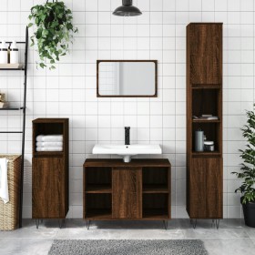 Bathroom cabinet made of brown oak plywood, measuring 30x30x100 cm. by vidaXL, bathroom vanities - Ref: Foro24-831563, Price:...