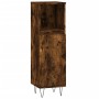 Armario de baño madera contrachapada roble ahumado 30x30x100 cm de vidaXL, Tocadores de baño - Ref: Foro24-831561, Precio: 50...