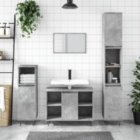 Concrete gray plywood bathroom cabinet 30x30x100 cm by vidaXL, bathroom vanities - Ref: Foro24-831560, Price: 53,18 €, Discou...