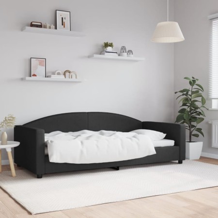 Sofá cama tela negro 90x200 cm de vidaXL, Camas y somieres - Ref: Foro24-354113, Precio: 218,42 €, Descuento: %