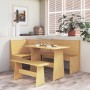 Banco de esquina madera maciza de pino marrón miel 151 cm de vidaXL, Bancos de comedor y cocina - Ref: Foro24-327246, Precio:...