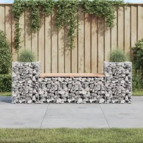 Banco jardín diseño gaviones madera abeto Douglas 183x41x60,5cm de vidaXL, Bancos de jardín - Ref: Foro24-834388, Precio: 121...
