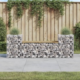 Garden bench with gabion pine wood impregnated 183x41x60.5 cm by vidaXL, garden benches - Ref: Foro24-834389, Price: 156,50 €...