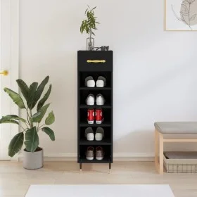 Zapatero madera de ingeniería negro 30x35x105 cm de vidaXL, Armarios y almacenamiento - Ref: Foro24-829653, Precio: 42,94 €, ...