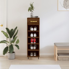 Brown oak engineered wood shoe rack 30x35x105 cm by vidaXL, Closets and storage - Ref: Foro24-829659, Price: 66,99 €, Discoun...