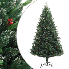 Árbol de Navidad artificial con bisagras y frutos rojos 120 cm de vidaXL, Arboles de navidad - Ref: Foro24-356731, Precio: 57...