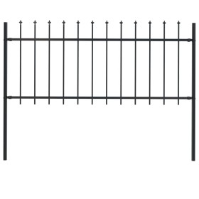 Garden fence with black steel spearheads 1.7x0.8 m by vidaXL, fence panels - Ref: Foro24-144924, Price: 81,52 €, Discount: %